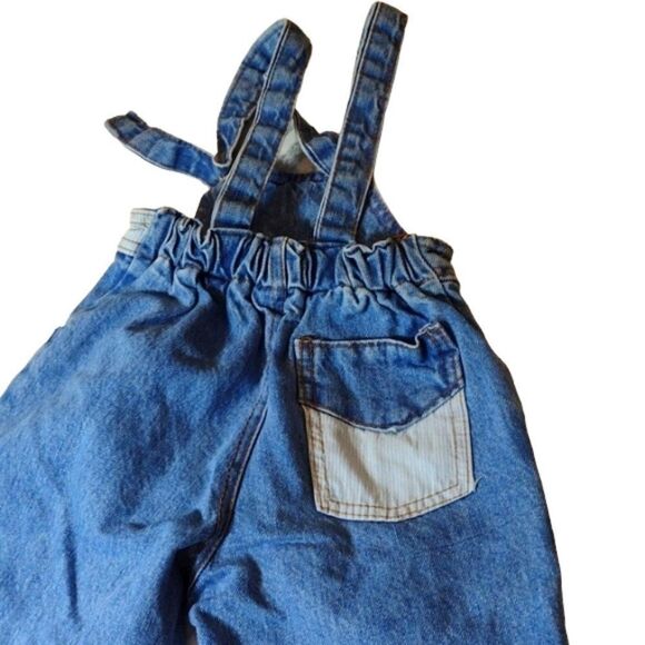 Vintage 100% Cotton Blue Jean Denim Toddler Overalls 2T - Picture 4 of 6